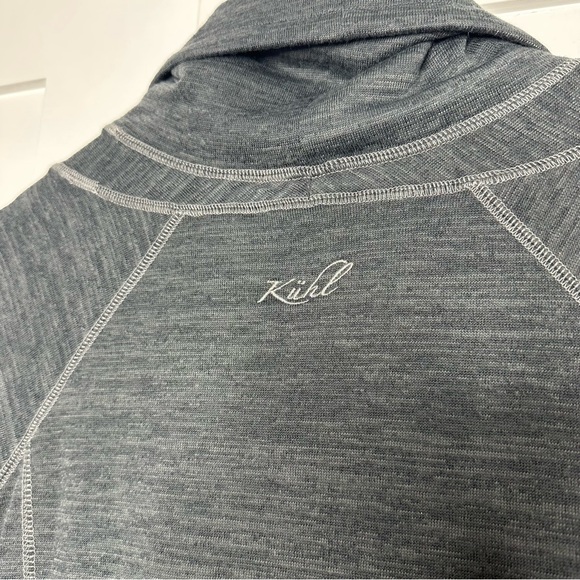 Kuhl Lea Dress Small Charcoal Gray Long Sleeve Cowl Neck Hiking Pockets Outdoor - Picture 6 of 13